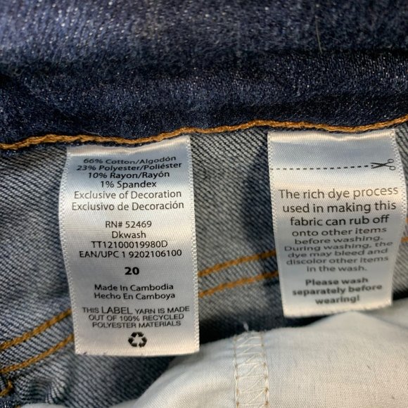 Time and Tru Rose Gold Button Fly Jean Shorts Plus Sz 20 High Rise Blue Stretch - Picture 6 of 12